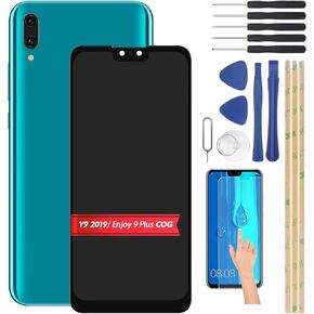 LCD Display Replacement for Huawei Y9 2019 Enjoy 9 Plus JKM-LX1 JKM-LX2 JKM-LX3 6.5" Touch Screen Digitizer Full LCD Assembly with Tools (Black, Cog)