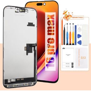 Incell Screen for iPhone 16 Pro Max Screen Replacement for iPhone 16 Pro Max LCD Screen A3296,A3084,A3295,A3297 3D Touch Display Digitizer Assembly Repair Parts(Black No Frame,Original Size