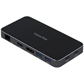 VisionTek VT400 - Dual 4K Display USB-C Docking Station - 100W Power Passthrough - 2x USB 3.0 - Black - For Laptops