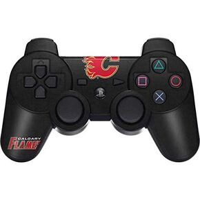 Skinit Decal Gaming Skin for PS3 Dual Shock Wireless Controller - Officially Licensed NHL Calgary Flames Distressed Design