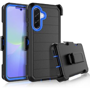 Njjex Rugged Case for Samsung Galaxy A36 5G, for Samsung A36 5G Case with Belt Clip Holster, Built-in Screen Protector Heavy Duty Shockproof Locking Swivel Holster Kickstand Hard Phone Cover [Black]