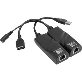 USB Network Extender, USB Extension Adapter, Stable CAT5 CAT5E CAT6 Network Cable Connection, 100m Transfer Distance, USB to Ethernet Adapter for Computers, Mobile Phones (US Plug)