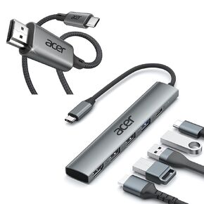 acer 5 in 1 USB C Hub Bunlbe with USB C to HDMI Cable