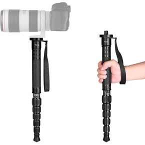 Monopod TC-5L 61 بوصة للكاميرا ، monopod ألياف الكربون مع ارتفاع 6 قسم محمول مضغوط خفيف الوزن ، حمولة كحد أقصى 16 رطلا ، عصا المشي الكاميرا للتصوير الفوتوغرافي DSLR Canon Nikon Sony