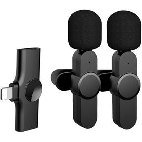 Lavalier Microphone Portable Audio Video Recording Mini Mic for Live Broadcast Gaming Phone Microfonoe (Color : Dual Type-C) (Dual Lightning)