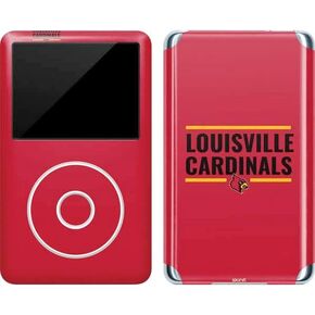 Skinit Decal MP3 Player Skin Compatible with iPod Classic (6th Gen) 80GB - Officially Licensed College Louisville Cardinals Striped Design