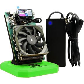 Bitcoins Miner Solo Lottery Miner 4.8th/S Sha-256 Crypto Miner Nerdqaxe ++ 4 قطع BM1370 ASIC Chip 2.4g WiFi Home Machine (الأصفر)