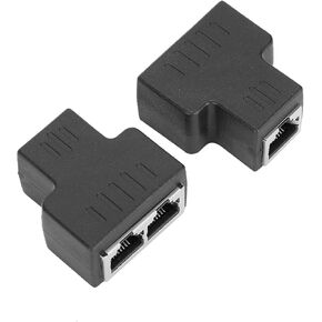 Optimize Your with 2 Port Ethernet Cable Adapter Pin Ethernet a Splitter for LAN Connectivity Easy to Use Plug and Play Hardware (Black)