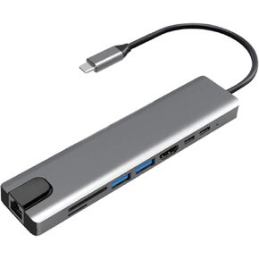 8-in-1 USB C Docking Station Dual HDMI Monitor Adapter, HDMI+PD Charging+3 USB 3.0 Ports, Laptop Dock for HP/Lenovo/Surface/Yoga