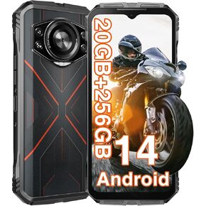 DOOGEE S Cyber Rugged Smartphone Android 14, 10800mAh Battery Rugged Phone, 20GB RAM + 256 ROM, 6.58" FHD+IPS Waterdrop Screen, 50MP AI Camera/Dual SIM Unlocked/Octa Core/OTG/GPS, Silver