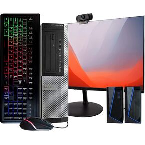 Dell Optiplex 7010 Business Desktop PC - Intel i5, 16GB Ram, 2TB HDD, Windows 10 Pro 64bit, New 24 Monitor, RGB Productivity Bundle (Renewed)