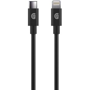 Griffin MFI Charge/Sync Cable Lightning Lightning to USB-C متوافقًا على سبيل المثال iPhone 11/11 Pro / SE (2020) / 12 Mini / 12/12 Pro / 12 Pro Max [1.2 M طولها سريعًا ، شحن ومزامنة] ، أسود
