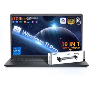 Dell Inspiron 15 جهاز كمبيوتر محمول شاشة تعمل باللمس للأعمال والطالب - Intel 13th i5-1334u (64 جيجابايت من ذاكرة الوصول العشوائي | 2tb SSD) | 15.6 عرض FHD | Windows 11 Pro | مكتب العمر | Copilot | ث/الملحق