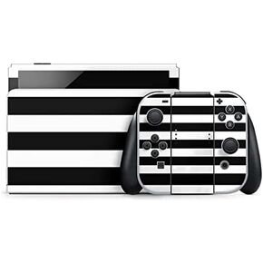Skinit Decal Gaming Skin Compatible with Nintendo Switch OLED (2021) - Black and White Stripes Design