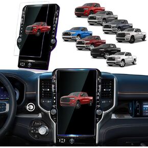 2024 Ram 1500 2500 3500 Screen Protector Designed for 2019-2024 2025 Dodge RAM 1500 2500 3500【TRX/Rebel/Laramie/Limited/Longhorn】 12 Inch Touchscreen - Tempered Glass Scratch Resistant