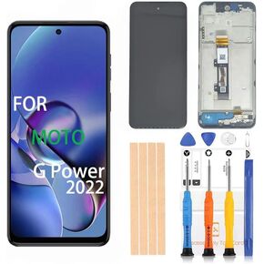 Original 6.5 inch LCD Digitizer for Motorola G Power 2022 Screen Replacement XT2165 XT2165-5 XT2165DL XT2165-3 Touch Display, Full HD Digitizer Assembl （Mt-G Power 2022 with Frame