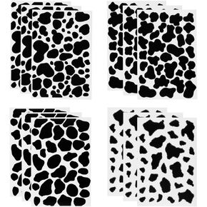 465 Pcs Cow Print Stickers, Self-Adhesive Waterproof Animal Stickers for Cow Themed Party, DIY Crafts, Laptop, Water Bottle Decor