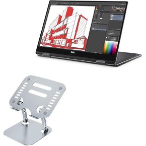 BoxWave Stand and Mount Compatible with Dell Precision 5530 2-in-1 (15.6 in) - Executive VersaView Laptop Stand, Ergonomic Adjustable Viewing Angle Metallic Riser - Metallic Silver