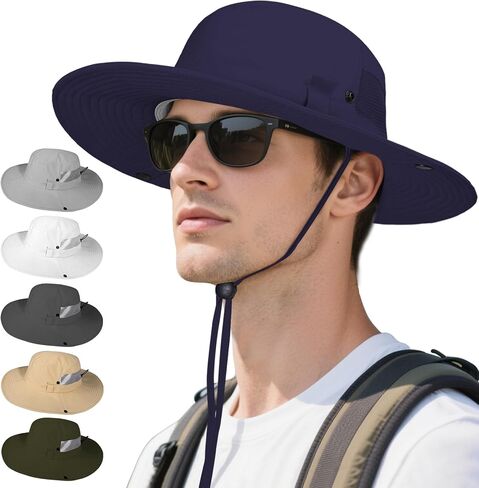 Fishing Hat for Men & Women, Quick-Drying Wide-Brimmed Sun Hat, UV Protection - Lightweight Bucket Hat for Hiking, Camping in Saudi Arabia