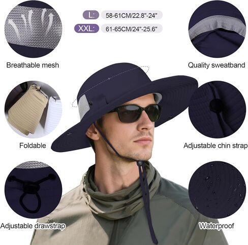 Fishing Hat for Men & Women, Quick-Drying Wide-Brimmed Sun Hat, UV Protection - Lightweight Bucket Hat for Hiking, Camping in Saudi Arabia