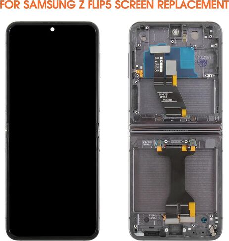 Original Inner Foldable for Samsung Galaxy Z Flip5 Screen Replacement for Samsung Z Flip 5 LCD Display SM-F731B SM-F731U LCD Digitizer Touch Screen Assembly Repair Part with Frame (Black) in Saudi Arabia