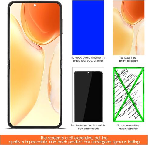 Original Inner Foldable for Samsung Galaxy Z Flip5 Screen Replacement for Samsung Z Flip 5 LCD Display SM-F731B SM-F731U LCD Digitizer Touch Screen Assembly Repair Part with Frame (Black) in Saudi Arabia