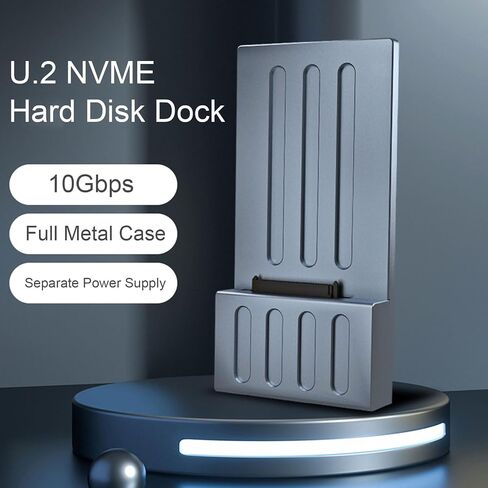 10Gbps U.2 NVMe SSD Docking Station, USB 3.2 Gen 2 to U.2 NVMe SSD Reader Converter Enclosure Docking Station with Indicator Light, for XP/7/8/10/11, OS X (US) in Saudi Arabia