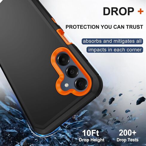 RubCase for Samsung Galaxy A16 5G Case with Belt Clip Holster,2X Screen Protector,Heavy Duty Military Grade Full Body Shockproof Dust-Proof Rugged Protective Cover for Samsung Galaxy A16 (Orange) in Kuwait