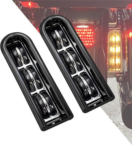 HDBUBALUS Rear Saddlebag Accent LED Insert Filler Support Tail Brake Light Fit for Harley Touring FLHTCU/L Electra Glide FLHT/L Road Glide FLTRUSE CVO FLHR Road King 2014-2020 (Black) in Saudi Arabia