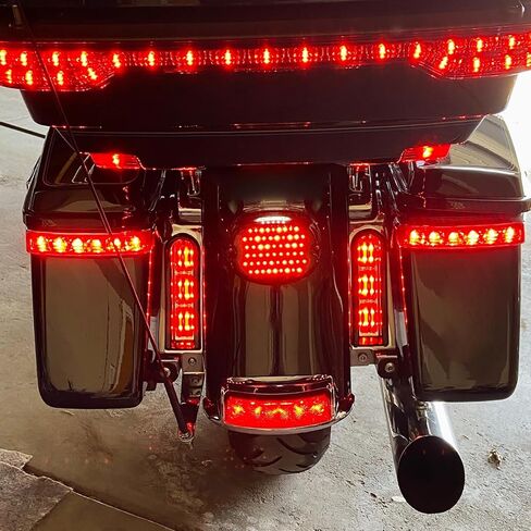 HDBUBALUS Rear Saddlebag Accent LED Insert Filler Support Tail Brake Light Fit for Harley Touring FLHTCU/L Electra Glide FLHT/L Road Glide FLTRUSE CVO FLHR Road King 2014-2020 (Black) in Saudi Arabia