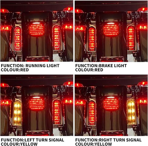 HDBUBALUS Rear Saddlebag Accent LED Insert Filler Support Tail Brake Light Fit for Harley Touring FLHTCU/L Electra Glide FLHT/L Road Glide FLTRUSE CVO FLHR Road King 2014-2020 (Black) in Saudi Arabia