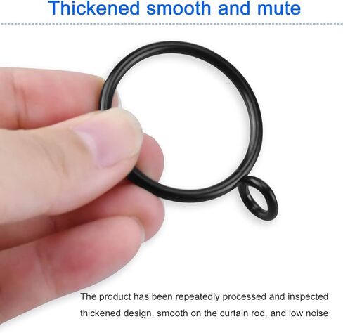 حلقات ستائر 30 قطعة من حلقات الستارة المعدنية مع قضيب ستارة العيينة ومشبك حلقي للستائر المزخرفة وحلقات حلقات حلقية ودبابيس خطافية لنافذة الحمام والمنزل والمطبخ (فضي، 1.5 بوصة/38 مم) in Kuwait