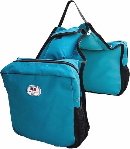 Majestic Ally Insulated Eco Saddle Bag with Mesh Pockets -Black in Saudi Arabia