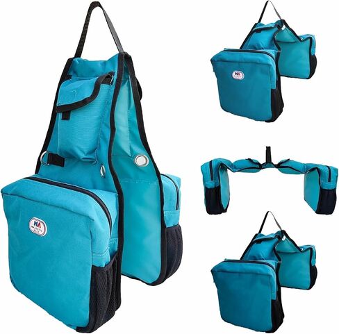 Majestic Ally Insulated Eco Saddle Bag with Mesh Pockets -Black in Saudi Arabia