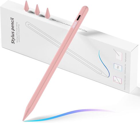 Stylus Pen for iPad, Fast Charging Pencil for Apple iPad with Palm Rejection, Tilt Sensitivity, Work for iPad Air 3/4/5, iPad Mini 5/6, iPad 6/7/8/9/10, iPad Pro 11" and 12.9", Austere Black in Saudi Arabia