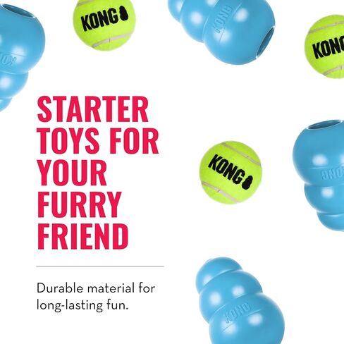 KONG - Puppy Starter Dog Toy Kit - Includes Puppy, Easy Treat, Plush Toy & Squeakers for Dog - Dog Toys for Small Puppies - Pink in Saudi Arabia