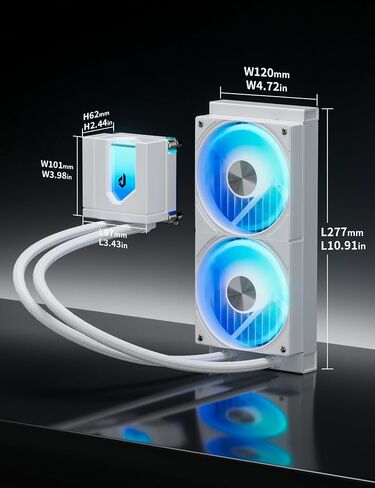 مبرد سائل U360KC مقاس 360 مم ARGB AIO لوحدة المعالجة المركزية من upHere مع مضخة عالية الأداء، ومراوح PWM ARGB مقاس 3 × 120 مم، وIntel 1700/1200/115X، وAMD AM5/AM4 in Kuwait