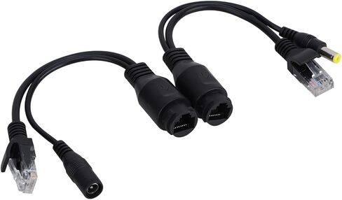 AQXREIGHT 12V الطاقة على Ethernet السلبي Poe A Cable Splitter Injector Black Materi هذا هو مساكن كابل قوية وحتى البيئات (أسود) in Saudi Arabia