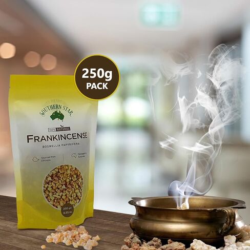 راتنج اللبان الأصلي من Southern Star - اللبان الطبيعي الفاخر بنسبة 100% من اليونان، أحجار البخور التقليدية المصنوعة يدويًا للعلاج بالروائح والتأمل والاحتفالات الدينية واليوجا، 250 جم in Kuwait