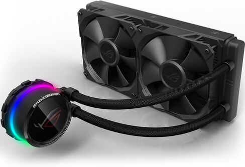 Asus ROG RYUO 240 RGB AIO Liquid CPU Cooler 240mm Radiator Dual 120mm 4-Pin PWM Fan with OLED Panel & Fan Control 1.77" in Saudi Arabia