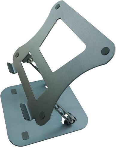 Adjustable Laptop Stand for Desk, Aluminum Laptop Riser Holder with Ergonomic Design, Computer Stand for 11-17.3 Inch Notebooks, Silver & Gray in Saudi Arabia