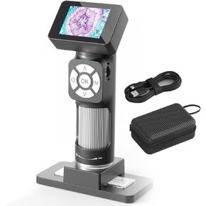 جسم الطفل البالغ باليد ، وهو مجهر جيب محمول للطفل البالغ مع شاشة شاشة LCD بحجم 2 بوصة ، مجهر رقمي ميني ميني مع 8 مصابيح LED قابلة للتعديل ، (32 جيجابايت)