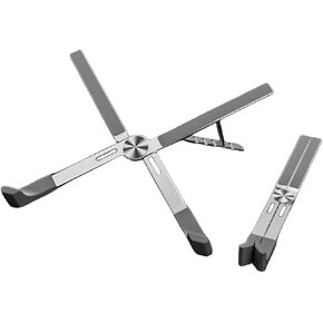 Laptop Stand Riser Protable Laptop Stand Holder Ergonomic Adjustable Compatible with10-17.3" Laptops Aluminum Alloy X Type (Silver)