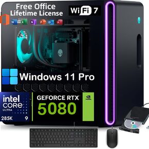 Alienware Aurora R16 Gaming Desktop PC, Intel 24-core i9-13900F (up to 5.6GHz), GeForce RTX 4070, 64GB DDR5 RAM, 4TB SSD, 2TB HDD, Wifi 6E, 12 USB Ports, Win 11 Pro & Microsoft Office Lifetime License