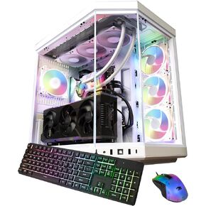 iBUYPOWER Y70 Snow White Gaming PC Desktop Computer AMD Ryzen 9 9900X CPU, NVIDIA GeForce RTX 5070Ti 16GB GPU, 64GB DDR5 RGB 5200MHz RAM, 1TB NVMe SSD, Windows 11 Home, Keyboard, Mouse - Y70WA9N57T01