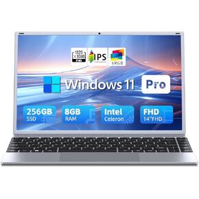 14" Laptop Computer, Windows 11 Laptop for Office 365, 8GB RAM 512GB SSD, Intel Pentium Quad-Core Processor(Up to 2.64GHz), 1080P FHD IPS, Wi-Fi 5, BT5.0, HDMI, Students, Lightweight