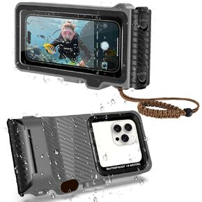 Underwater Phone Case for Snorkeling & Diving (50ft/15m), IP68 Waterproof Case for Swimming, Universal Underwater Touch Screen Case Compatible with iPhone (Orange, 4th Generation Phone Case) in Kuwait