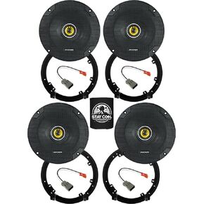 KICKER Speakers 6.5 inch for Acura ILX 2013-2022 Upgrade Kit - 4 Pack of CS Series with Adapters and Harness, Coaxial 6 1/2 Car Audio Front and Rear Door Speaker CSC654, 46CSC654