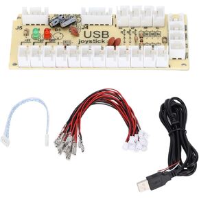 Game Controller, USB Encoder Zero Delay USB to Joystick buttons for PC for MAME for Retro (QM070913 (two people))