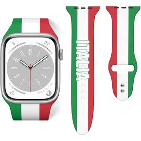 Italian Italy Flag Watch Band For Apple Wristband Band For Iwatch Series Soft Silicone 42mm*44mm